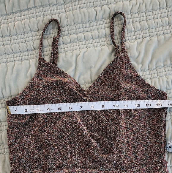 Express Multi Colored Metallic Spaghetti Strap Dress Size Medium NWOT - Picture 6 of 7